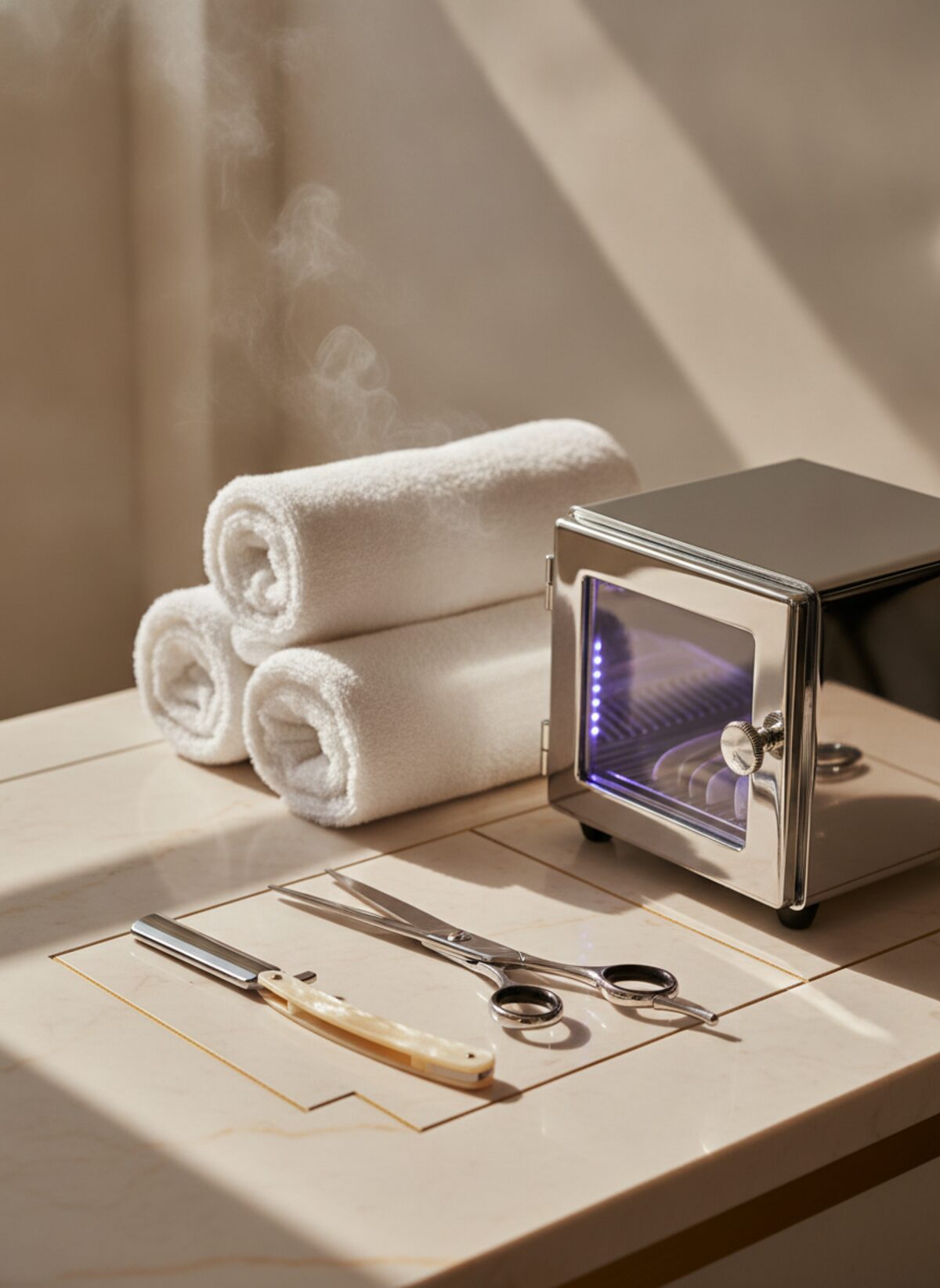 UV sterilization, steamed towels and immaculate instruments