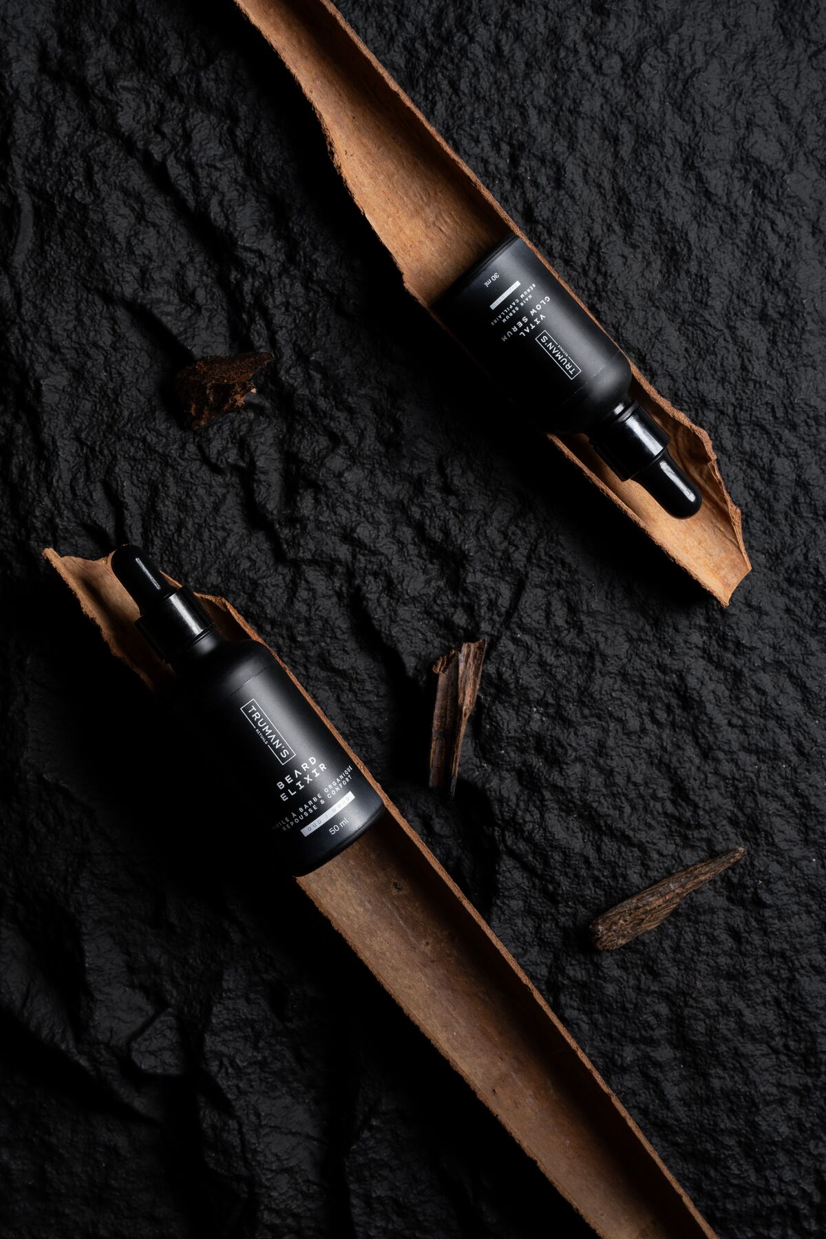 Produits de soin Truman's sur ardoise — cannelle et actifs naturels